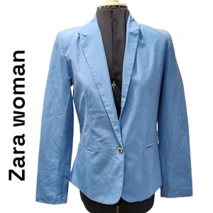 NWT Zara Woman light blue blazer jacket women's size Medium